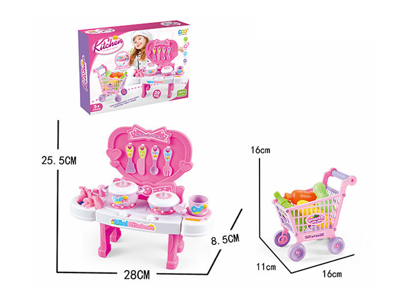 Mini Buffet With Shopping Cart Toys