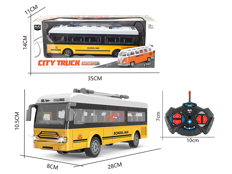1:30 4-Channel 27Mhz Remote Control School Bus With Light