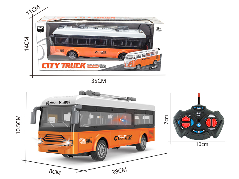 1:30 4-Channel 27Mhz Remote Control Simulation Bus With Light