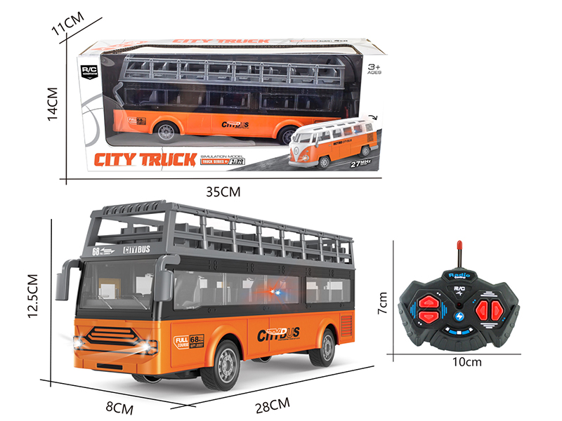 1:30 4-Channel 27Mhz Remote Control Double-Decker Simulation Bus With Light