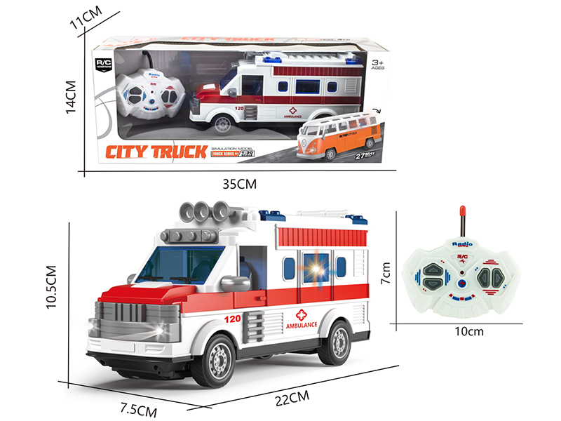 1:30 4-Channel 27Mhz Remote Control Ambulance With Light