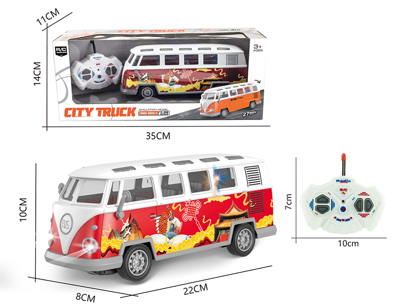 1:30 4-Channel 27Mhz Remote Control Bus With Light