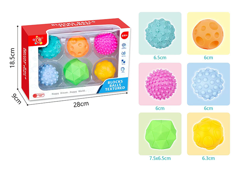 6PCS Soft Rubber Kneading Ball Toy