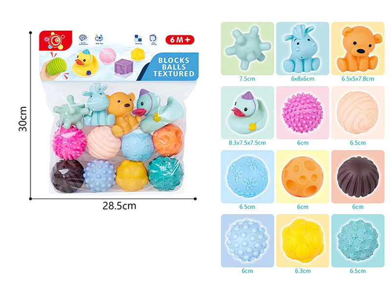 12PCS Soft Rubber Building Block Animal Toy-3 Animals