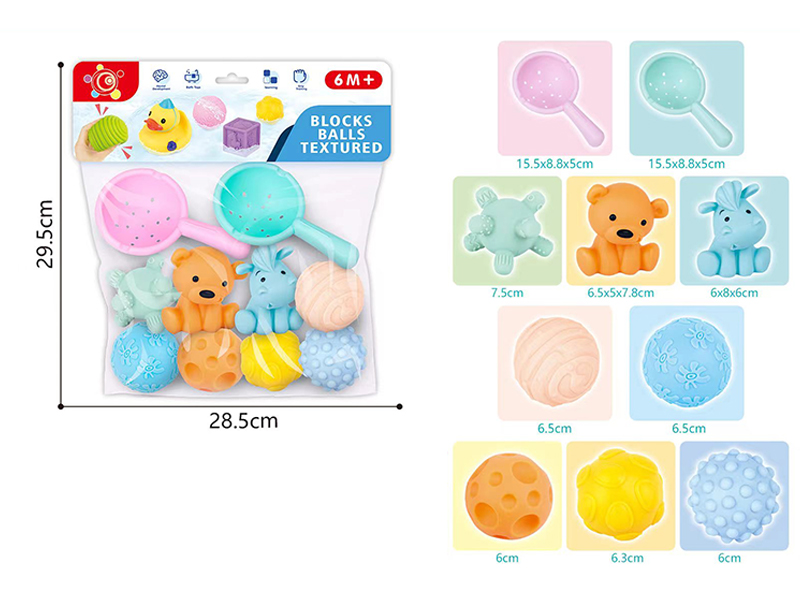 10PCS Soft Rubber Kneading Ball Splashing Spoon