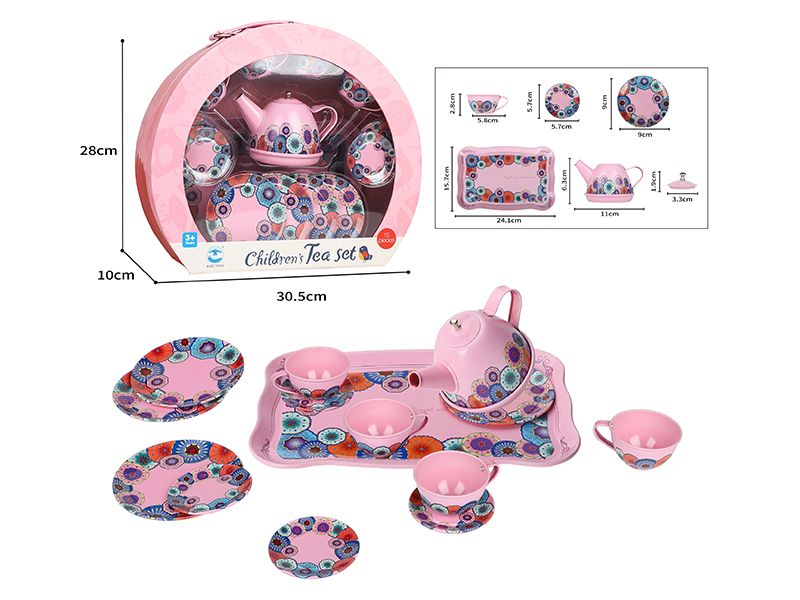 Pink Children's Tea Set 15pcs