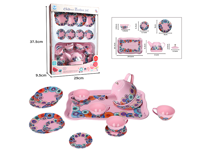 Pink Children's Tea Set 15pcs