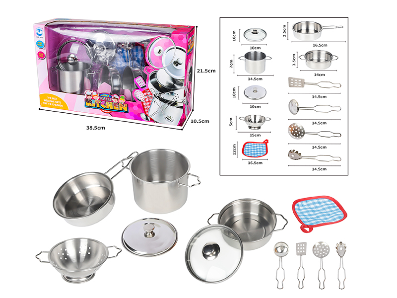 Stainless Steel Tableware(1 Glass Cover ,1 Stainless Steel Cover)11pcs