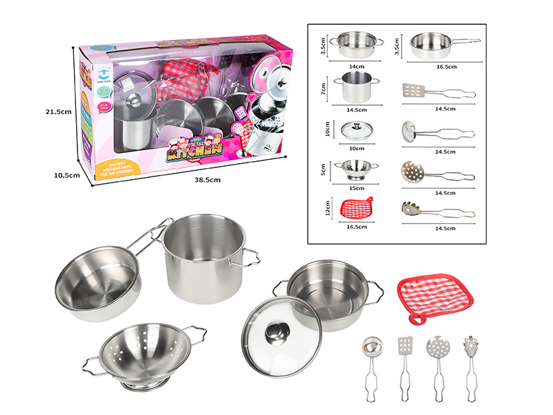 Stainless Steel Tableware(1 Glass Cover )10PCS