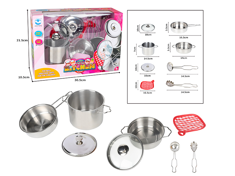 Stainless Steel Tableware(1 Glass Cover ,1 Stainless Steel Cover)8pcs