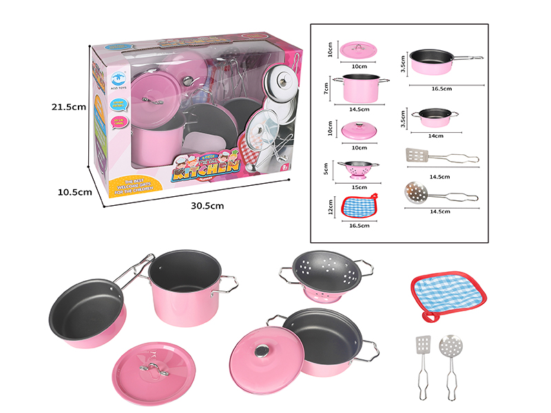 Pink Stainless Steel Tableware(2 Stainless Steel Covers)8pcs