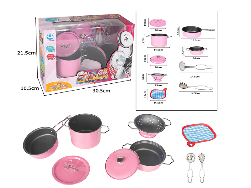 Pink Stainless Steel Tableware(2 Stainless Steel Covers)8pcs