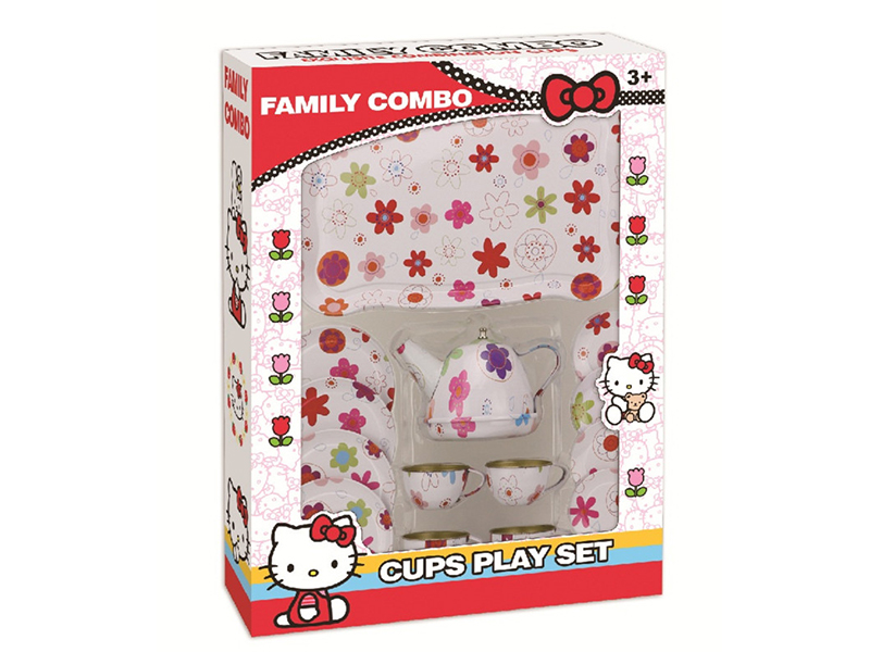 White Flower Printed Tea Set 15pcs