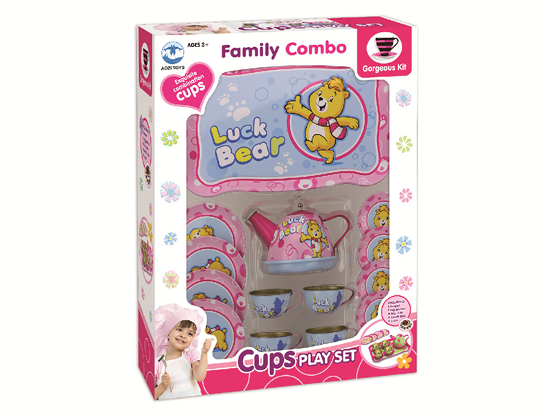 Cartoon Bear Printed Tea Set 15pcs
