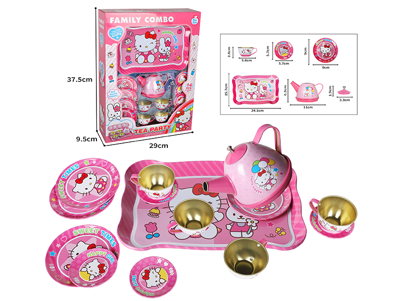 Hello Kitty Printed Tea Set 15PCS