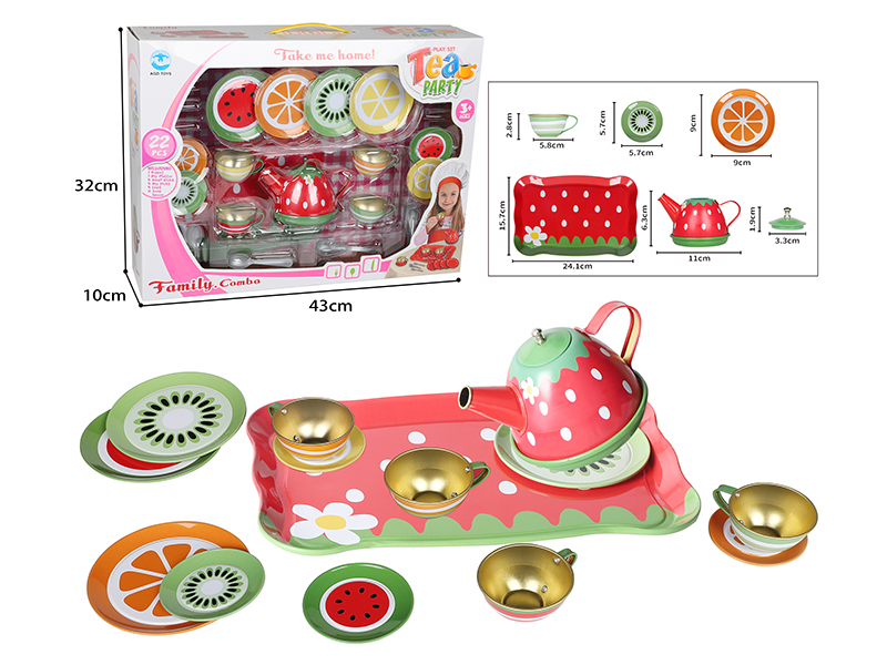 Fruit Printed Tea Set 22pcs