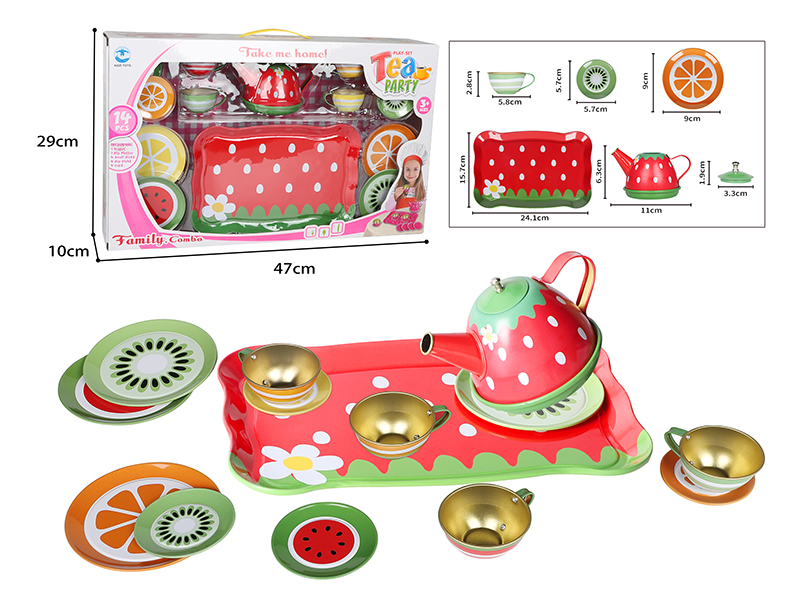 Fruit Printed Tea Set 14pcs