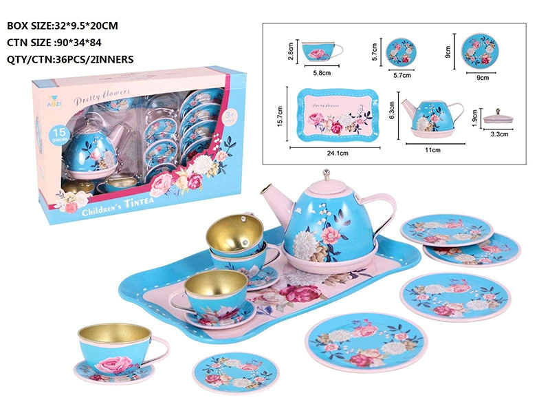 Rose Printed Tea Set 15pcs