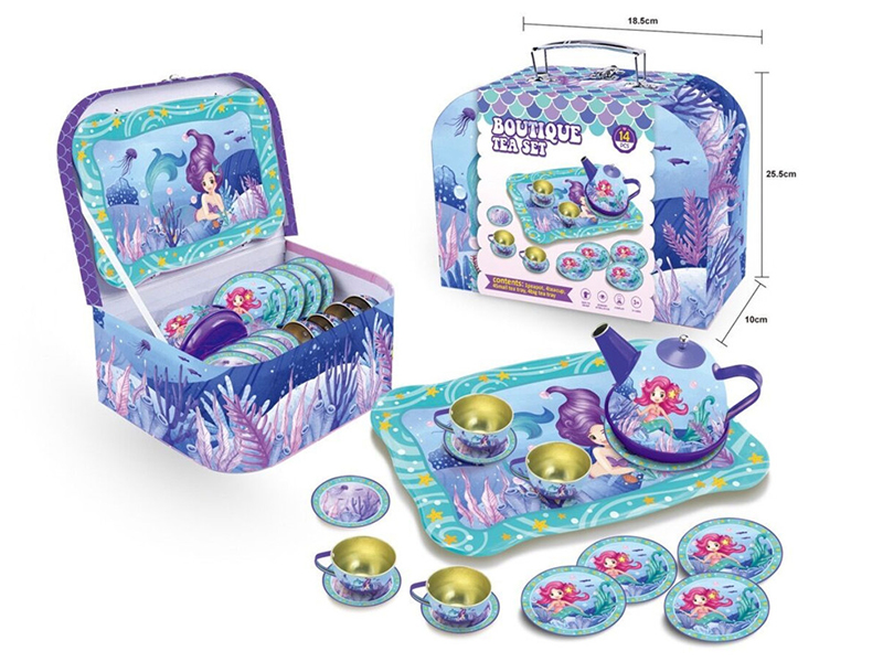 Mermaid Printed Tea Set 15PCS