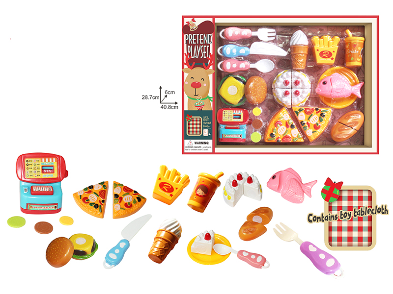 Cake Pizza Cutting Toys(Contains Toy Tablecloth)