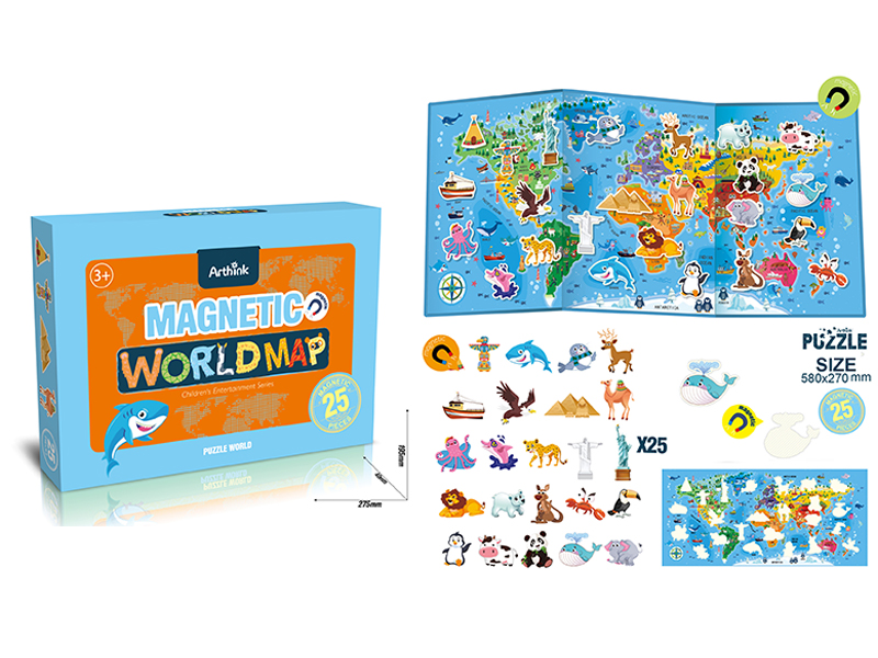 25Pcs World Map Magnet Puzzle