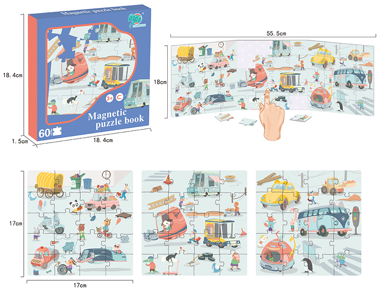 Traffic Magnetic Puzzle Book 60pcs