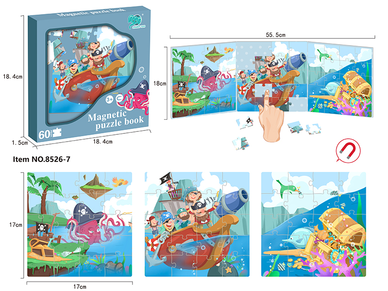 Pirate Magnetic Puzzle Book 60pcs