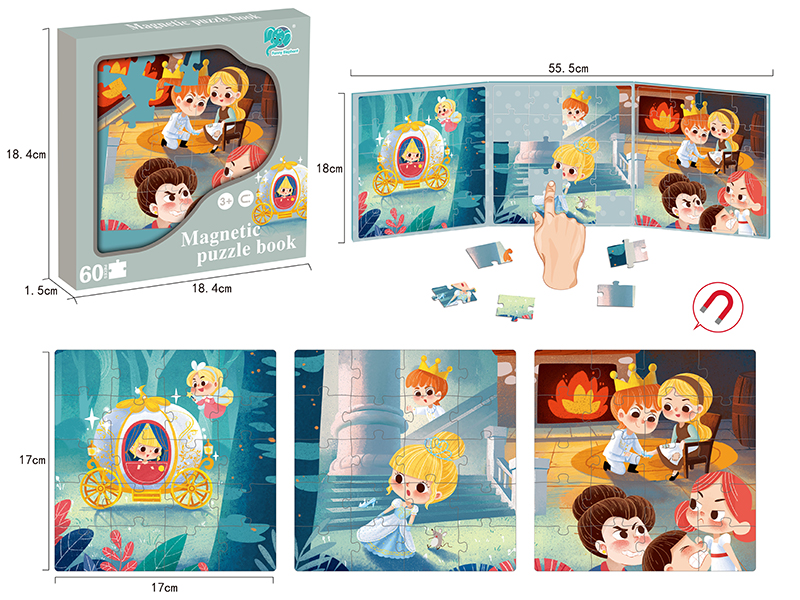 Cinderella Magnetic Puzzle Book 60pcs