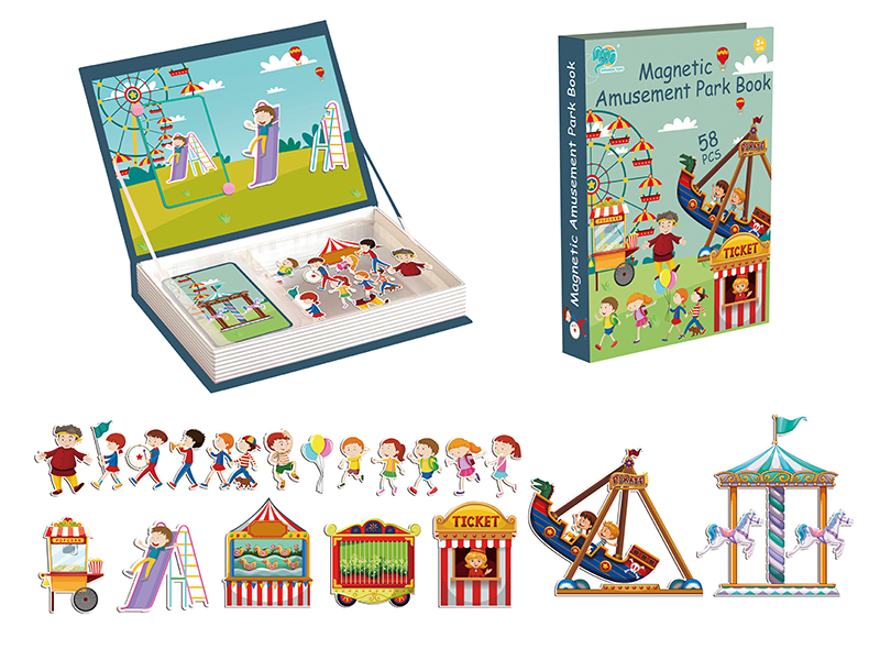 Amusement Park Puzzle Magnetic Book