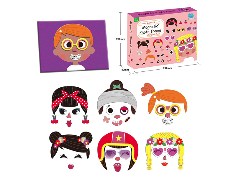 Magnetic Photo Frame - Girl Face Changing Puzzle