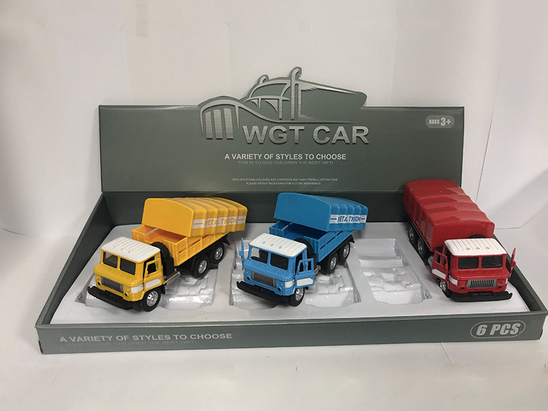 Open Doors Pull Back Transport Truck 6PCS