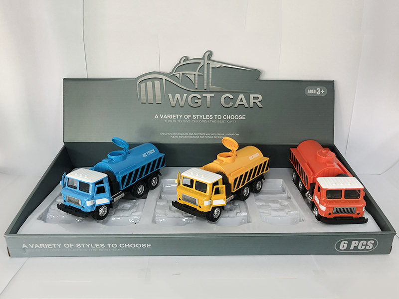 Open Doors Pull Back Oil Tank Truck 6PCS