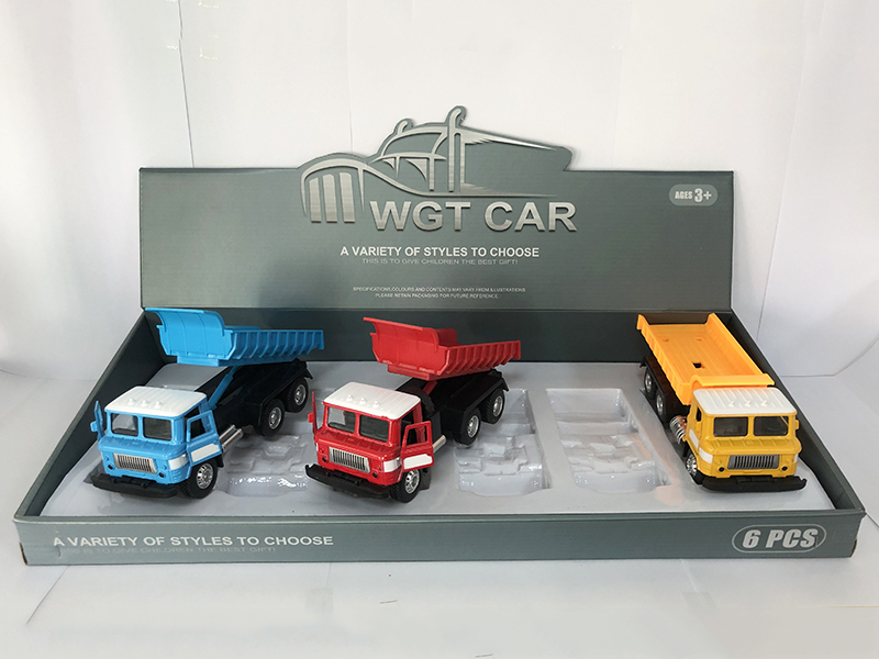 Open Doors Pull Back Dump Truck 6PCS
