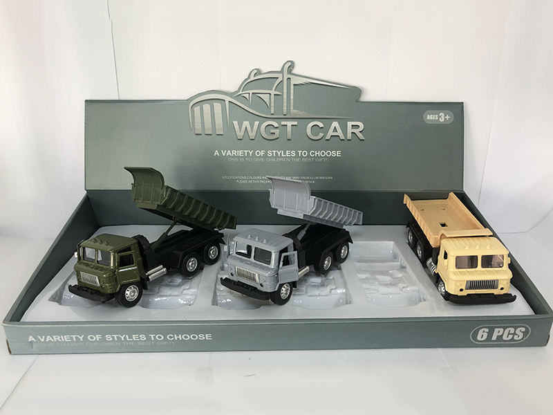 Open Doors Pull Back Military Dump Truck 6pcs