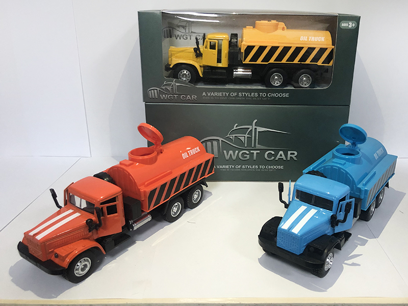 Open Doors Pull Back Oil Tank Truck With Light And Music