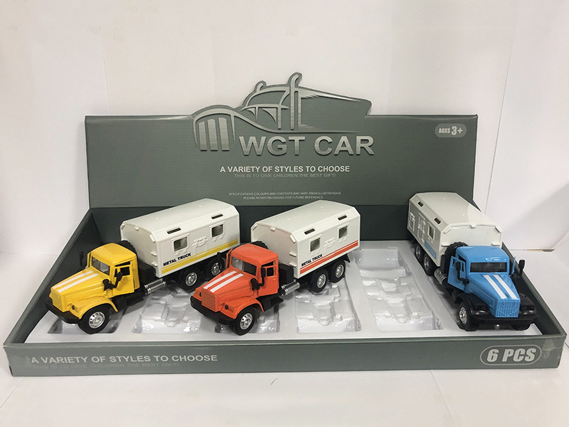 Open Doors Pull Back Medical Truck With Light And Music 6pcs