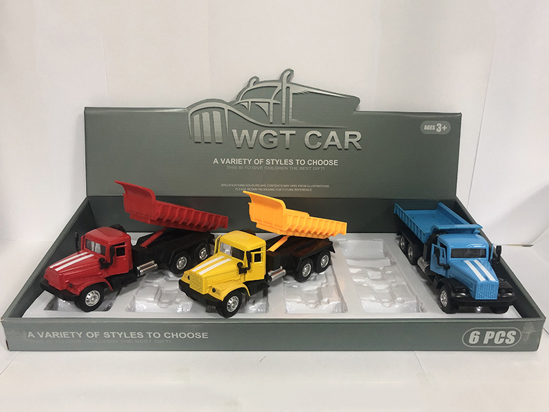 Open Doors Pull Back Dump Truck With Light And Music 6pcs