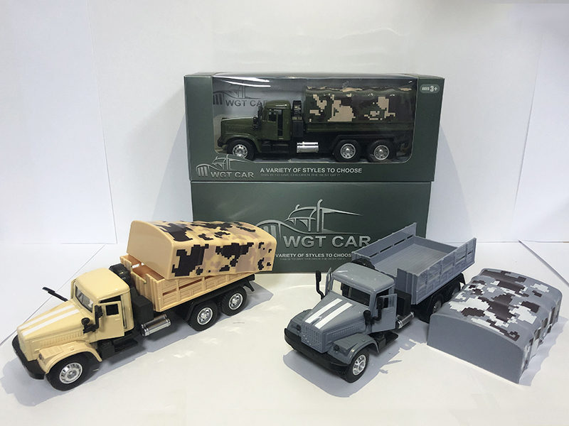 Open Doors Pull Back Military Transport Truck With Light And Music