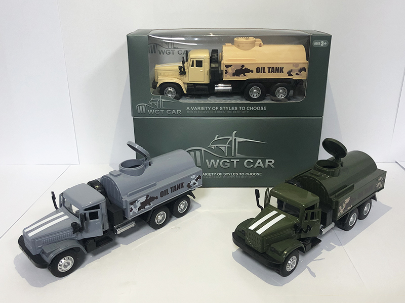 Open Doors Pull Back Military Oil Tank Truck With Light And Sound