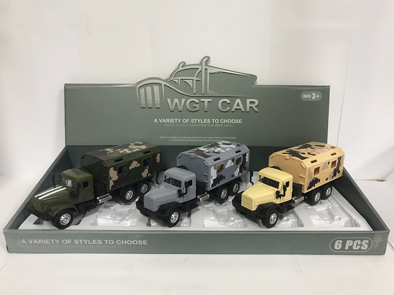 Open Doors Pull Back Military Medical Truck With Light And Sound 6pcs