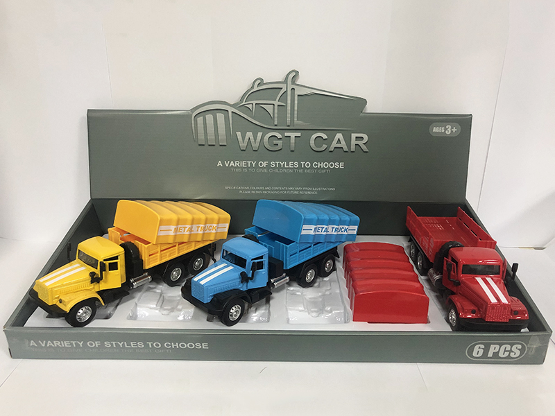 Open Doors Pull Back Transport Truck 6PCS