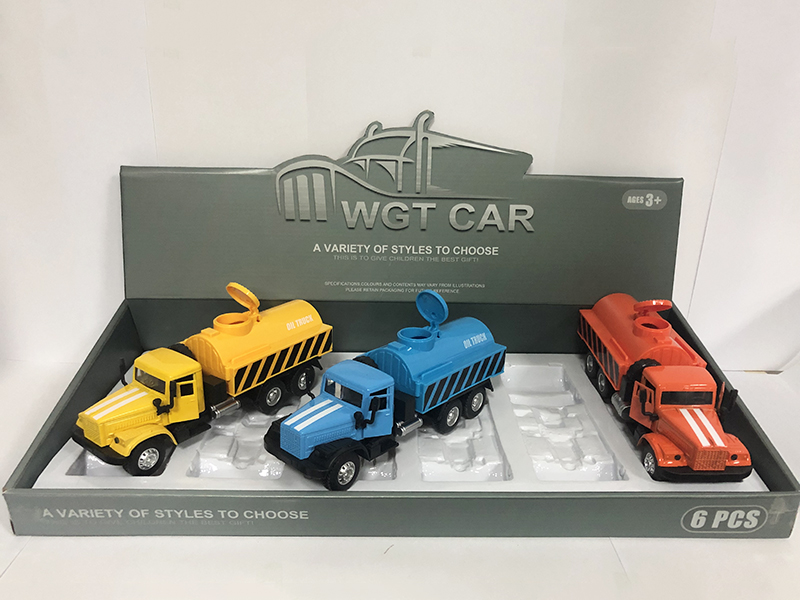 Open Doors Pull Back Oil Tank Truck 6PCS