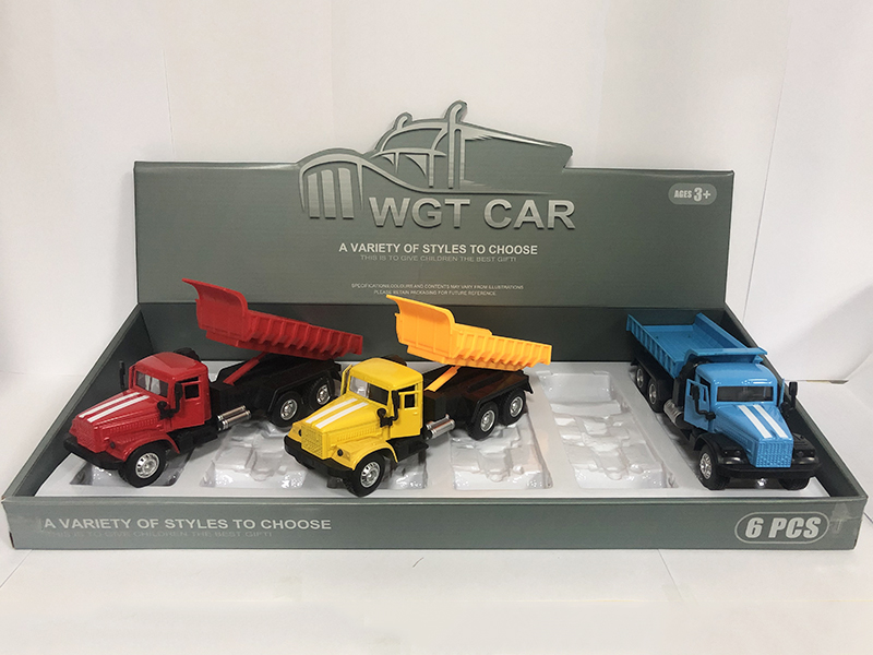 Open Doors Pull Back Dump Truck 6PCS