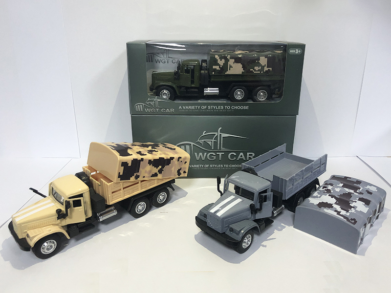 Open Doors Pull Back Military Transport Truck