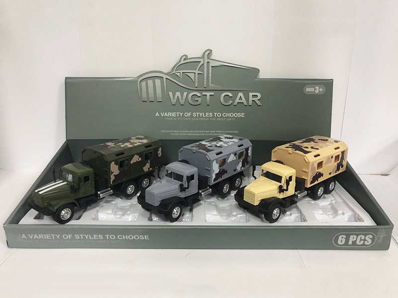 Open Doors Pull Back Military Medical Truck 6pcs