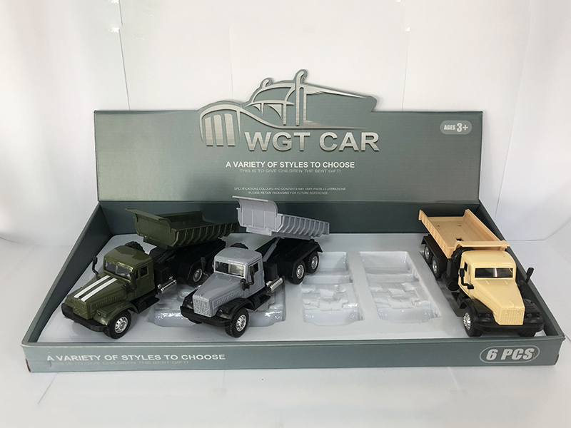 Open Doors Pull Back Military Dump Truck 6pcs