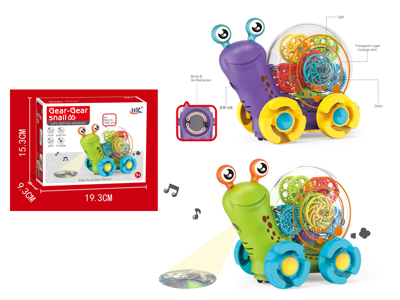 B/O Transparent Gear Snail Toy