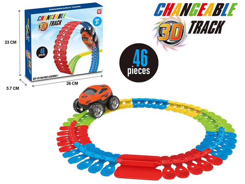 Electric 3D Track Car With Light 46pcs
