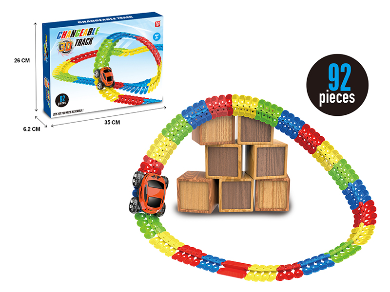 Electric 3D Track Car With Light 92pcs