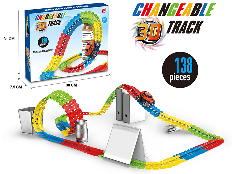 Electric 3D Track Car With Light 138pcs